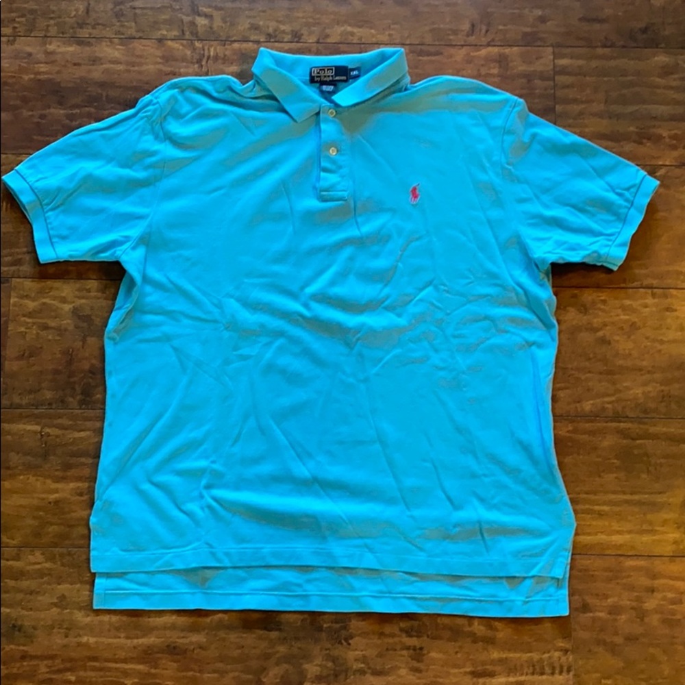 Aqua color polo shirt